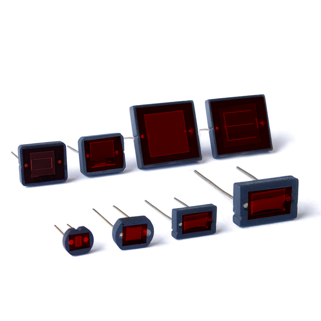 环氧树脂封装型硅光电池系∮列-外置红色玻璃